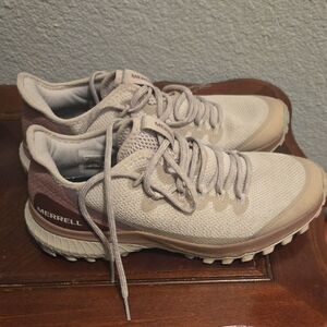 Merrell Cream and Brown Athletic Trail Shoes